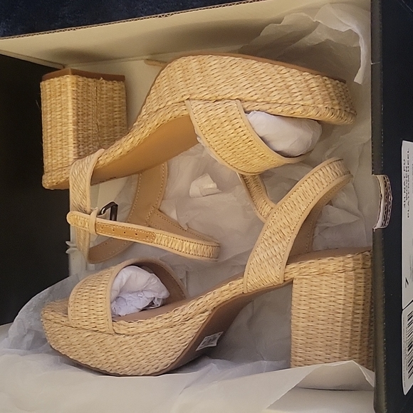 torrid Shoes - Torrid Beige woven platform heels